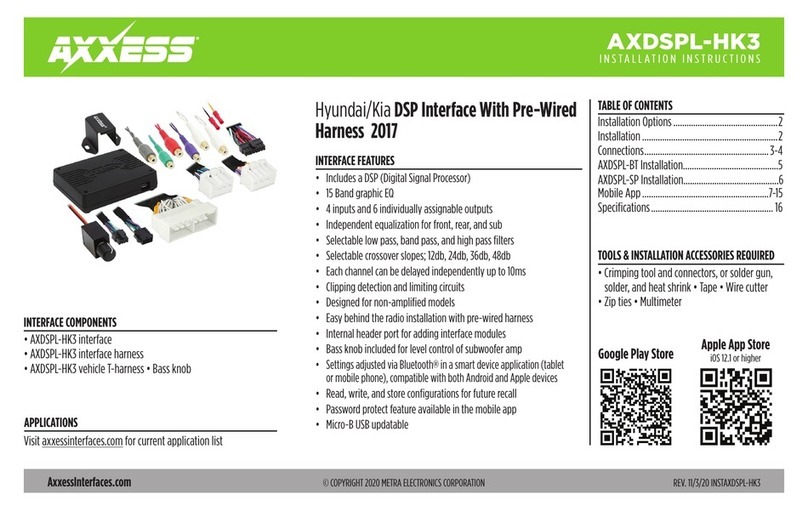 Axxess AXDSPL-HK3 User manual