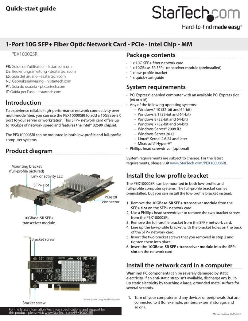 StarTech.com PEX10000SRI quick start guide