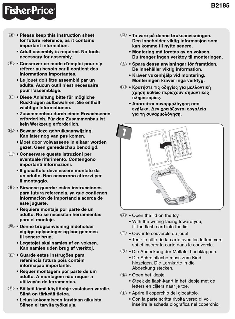 Fisher-Price B2185 instruction sheet