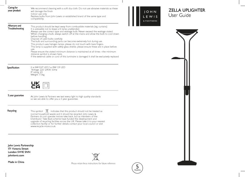John Lewis ZELLA UPLIGHTER user guide