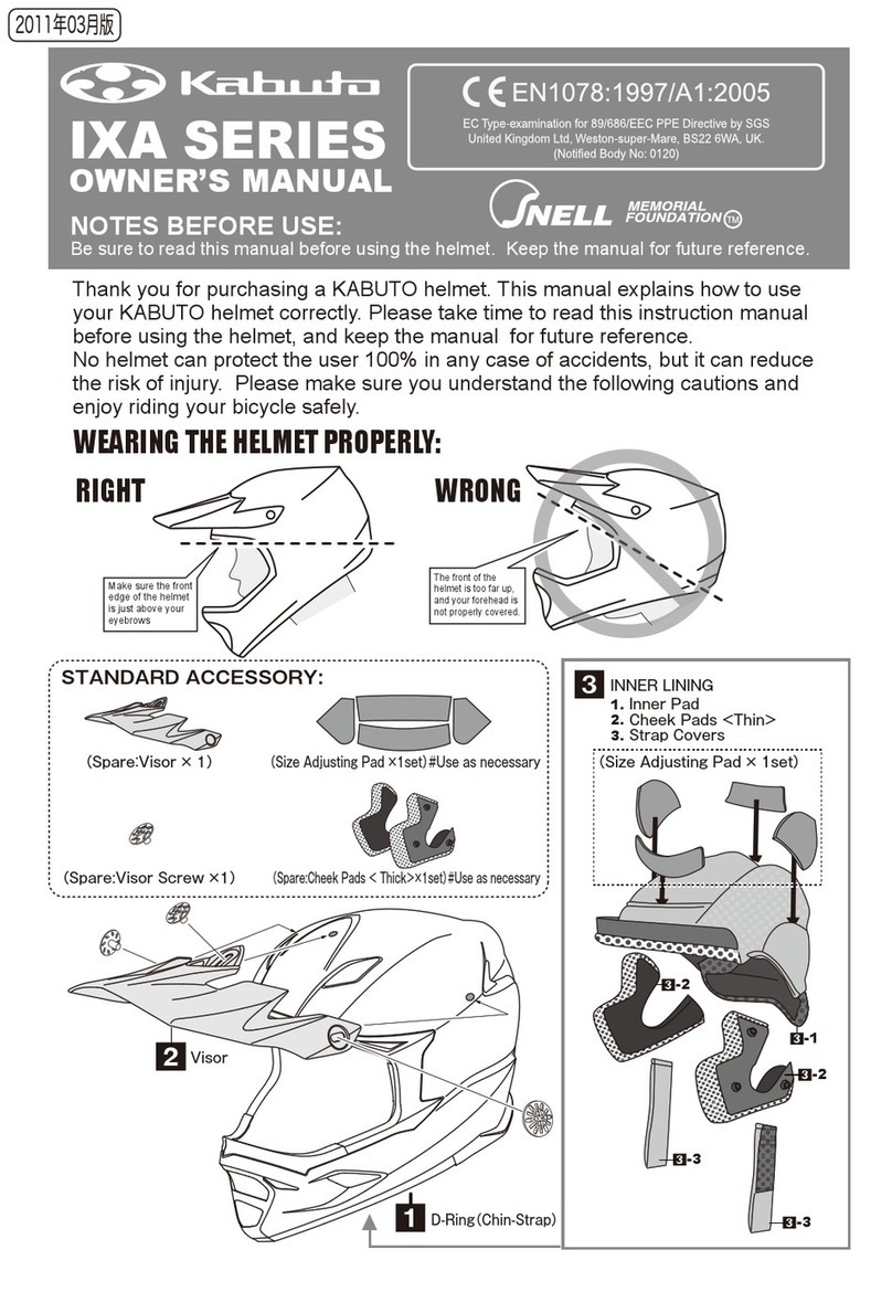 Kabuto IXA Series owner's manual