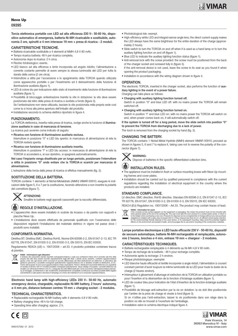 Vimar Neve Up User manual