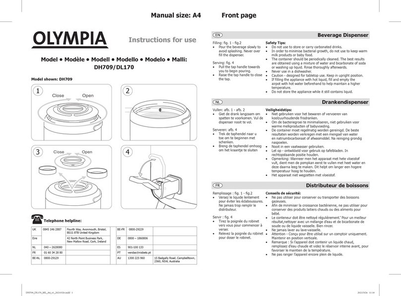 Olympia DH709 Instructions for use