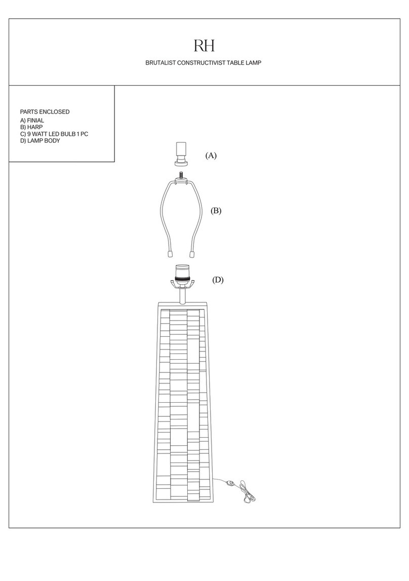 RH BRUTALIST CONSTRUCTIVIST TABLE LAMP User manual
