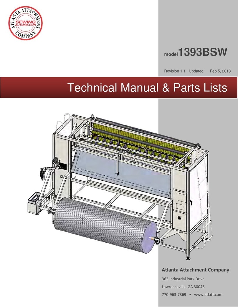 Atlanta Attachment Company 1393BSW Technical Manual & Parts Lists Atlanta Attachment Company 1393BSW Technical Manual & Parts Lists
