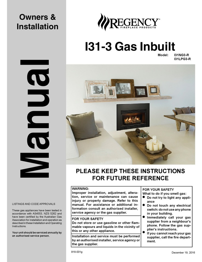 Regency I31-3 Owners & installation manual