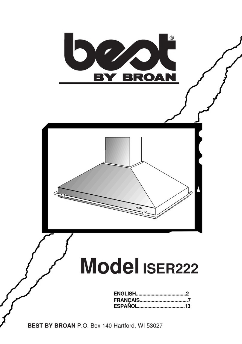 Broan Best ISER222 Series User manual