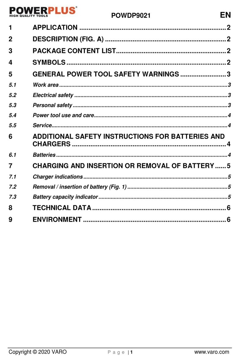 VARO POWERPLUS POWDP9021 manual