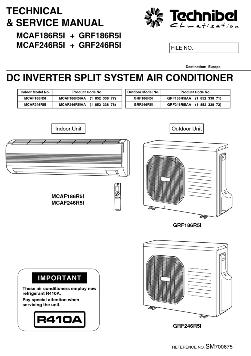 Technibel Climatisation MCAF186R5I Operating manual