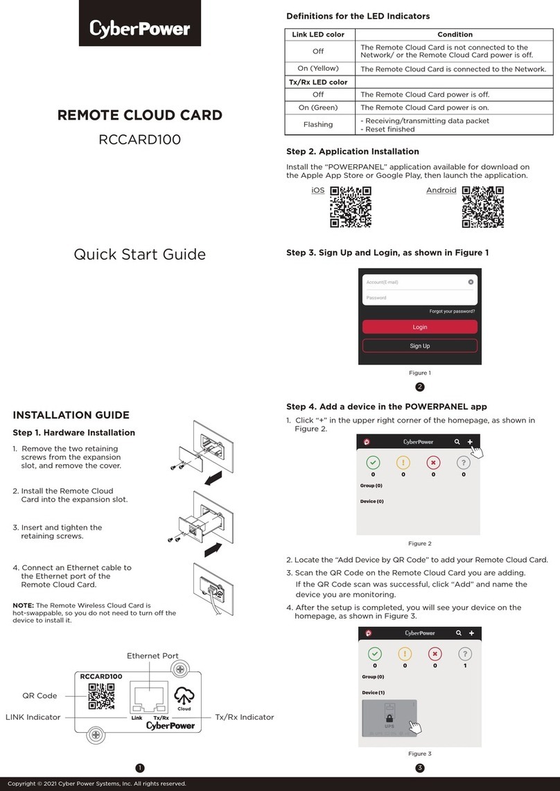 Cyber Power RCCARD100 quick start guide