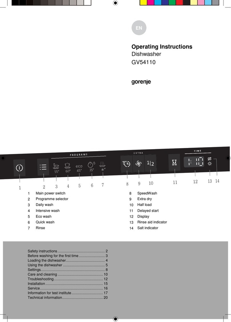 Gorenje GV54110 operating instructions