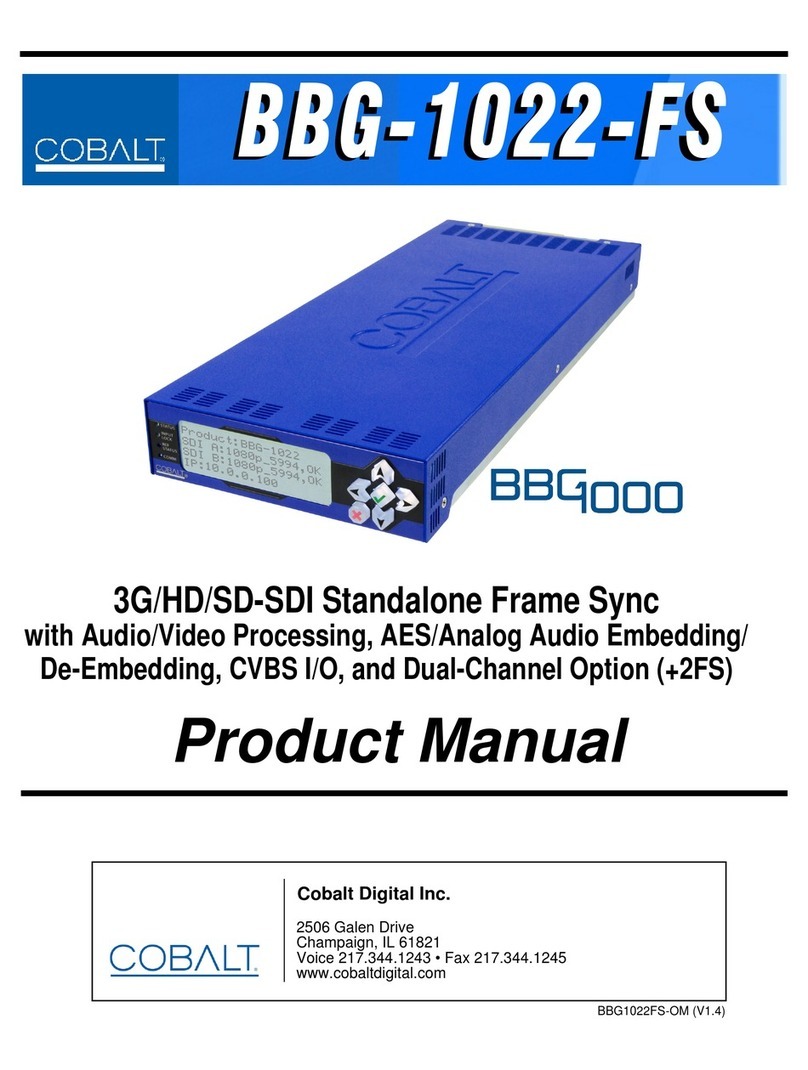 Cobalt Digital Inc BBG-1022-FS product manual