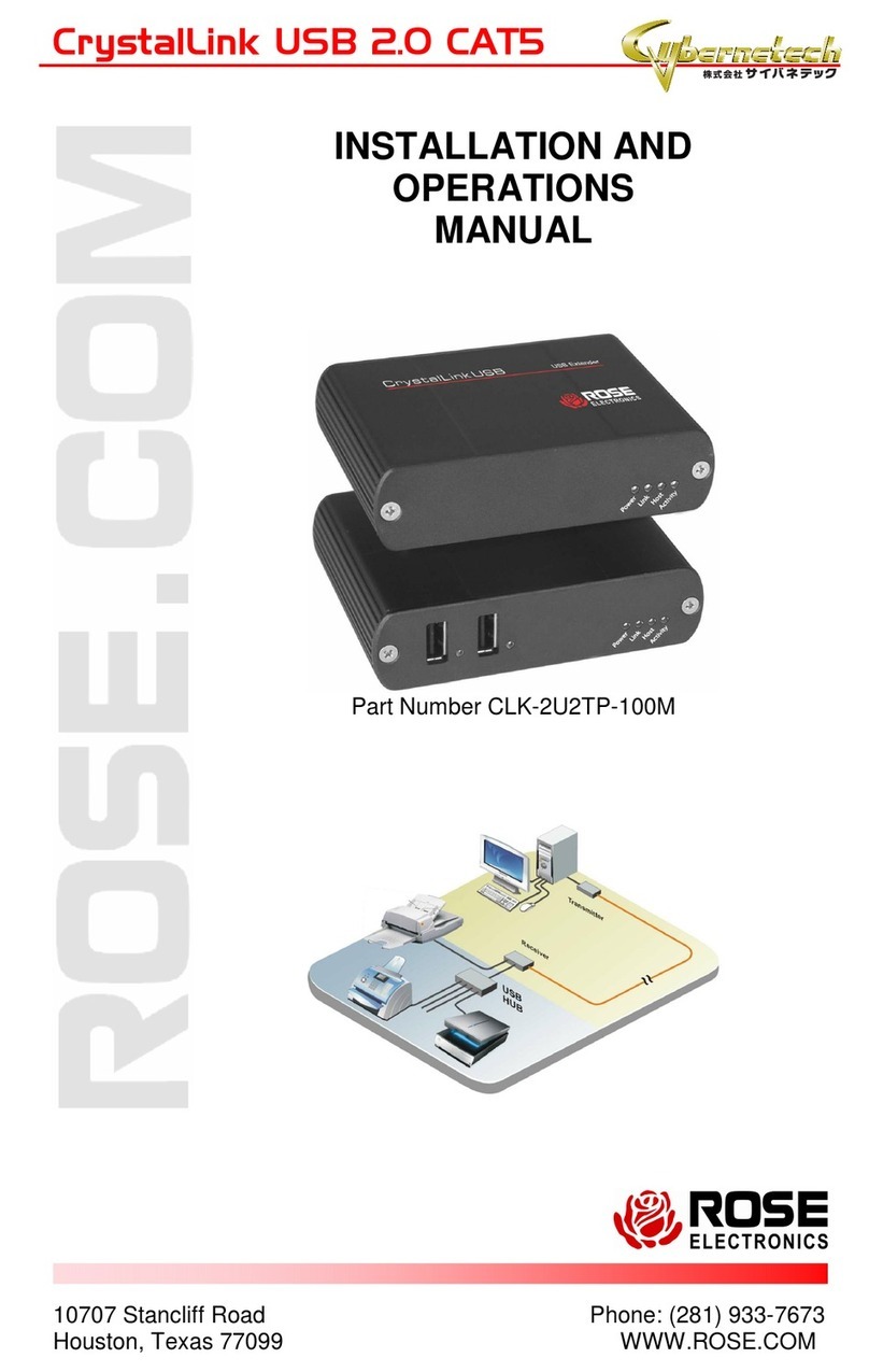 Rose electronics Cybernetech CLK-2U2TP-100M Installation and operation manual