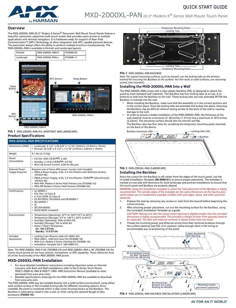 Harman AMX Modero X MXD-2000XL-PAN-P User manual