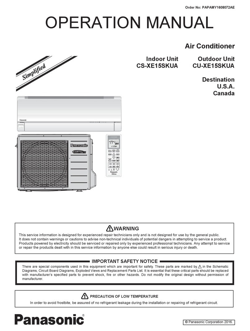 Panasonic CU-XE15SKUA User manual