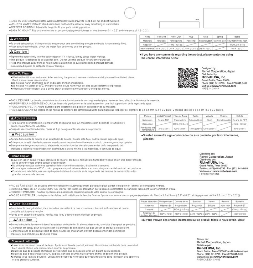 Richell 50000 User manual Richell 50000 User manual
