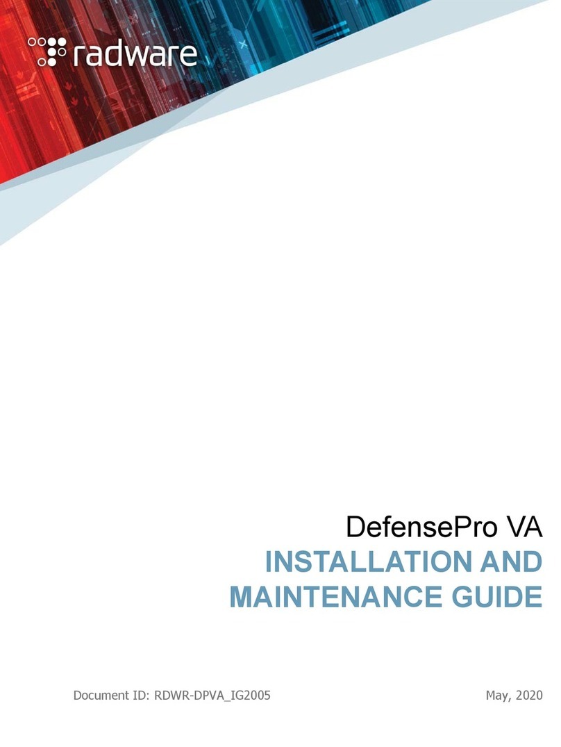 Radware DefensePro VA Installation and maintenance guide
