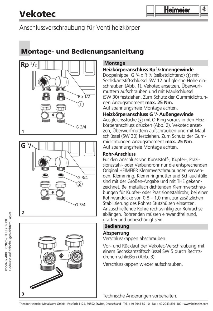 Heimeier Vekotec Installation and operating instructions Heimeier Vekotec Installation and operating instructions