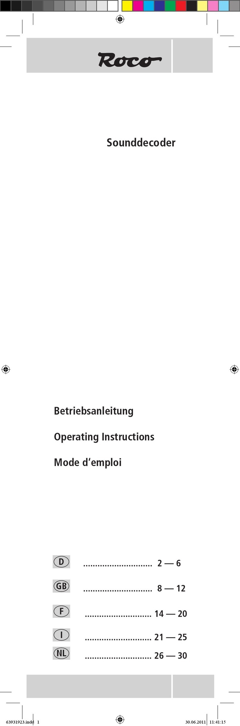 roco Rh 1116 Railjet User manual