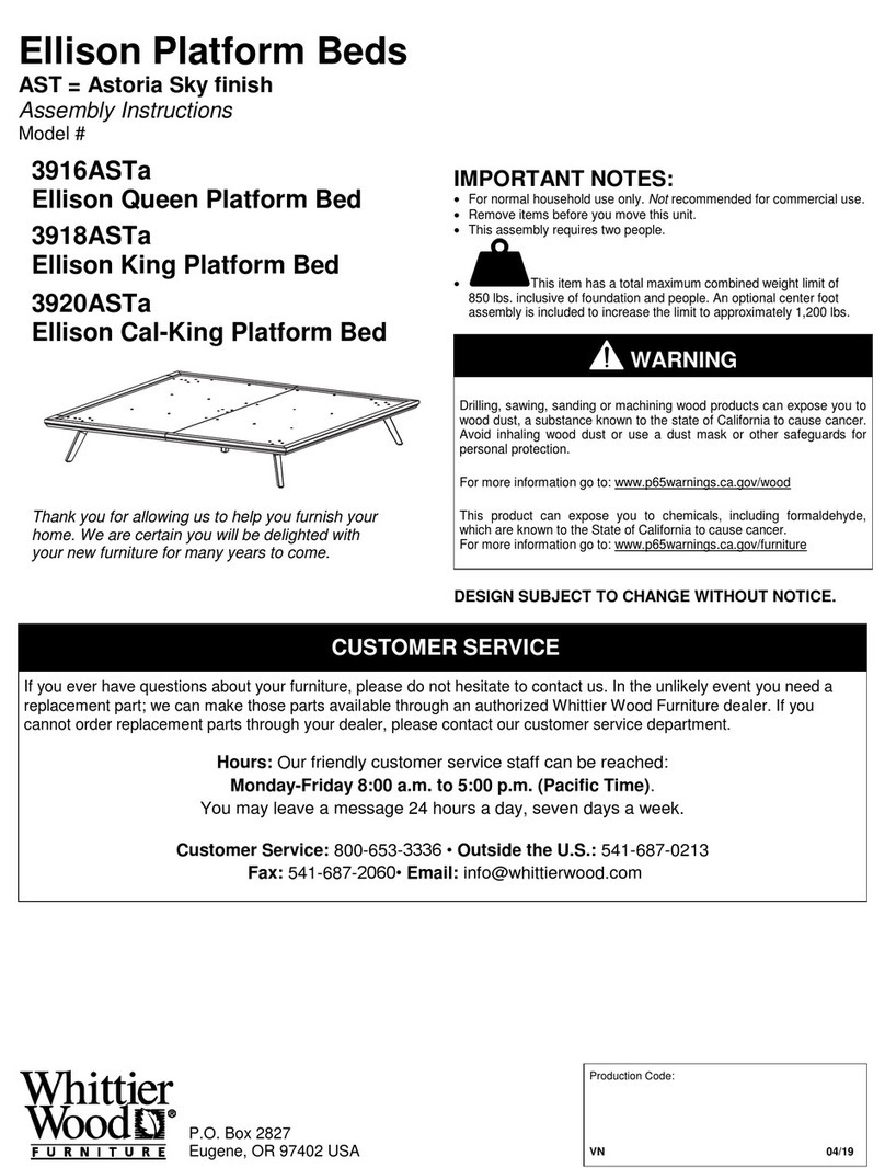 Whittier Wood Furniture Ellison Queen 3916ASTa Assembly instructions Whittier Wood Furniture Ellison Queen 3916ASTa Assembly instructions