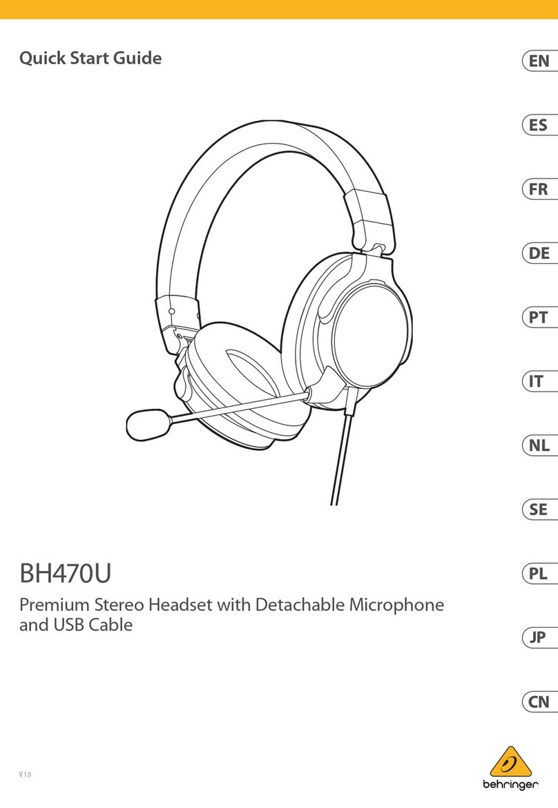 Behringer BH470U quick start guide