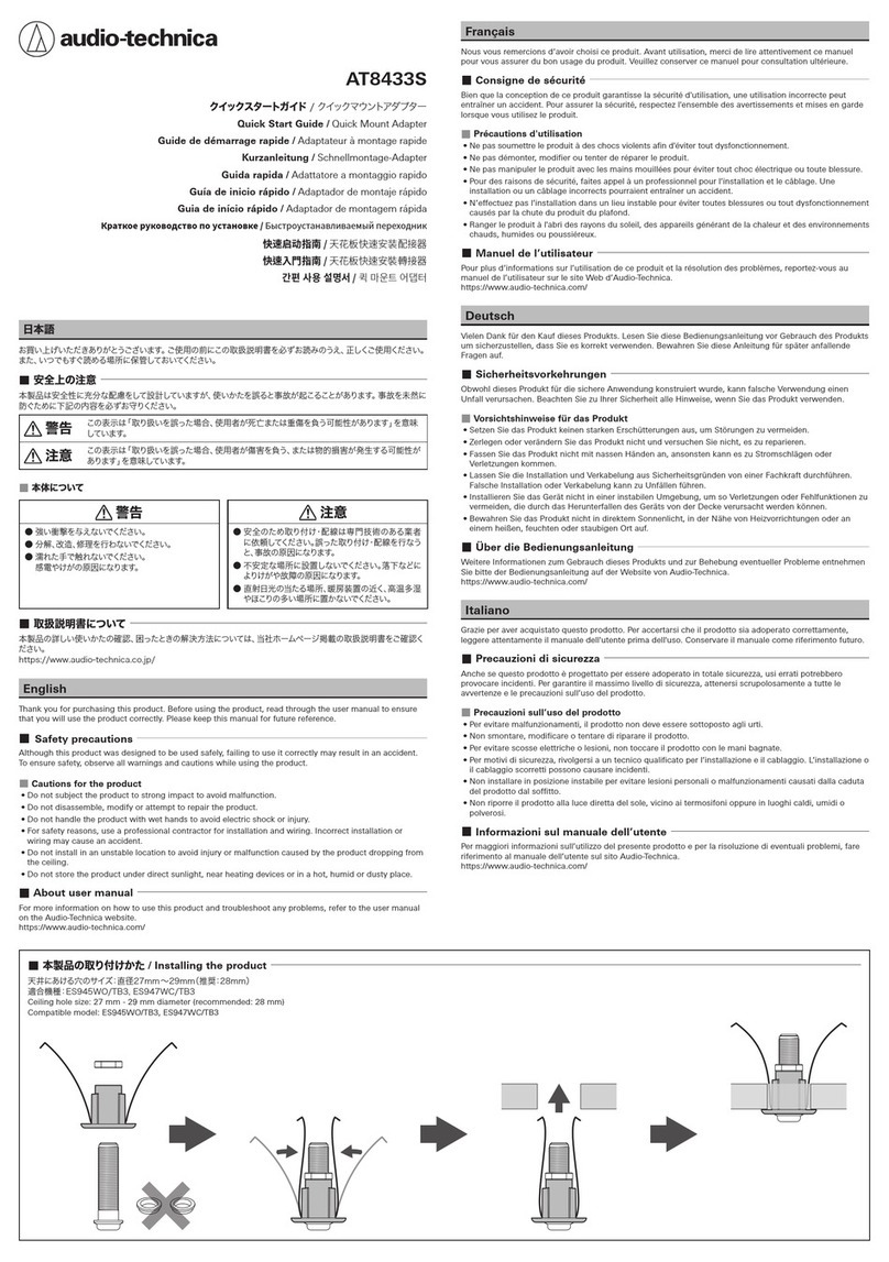 Audio Technica AT8433S quick start guide