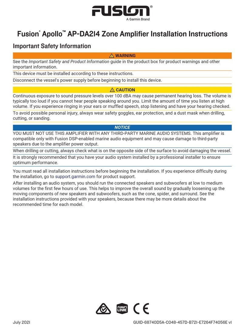 Garmin Fusion Apollo AP-DA214 installation instructions