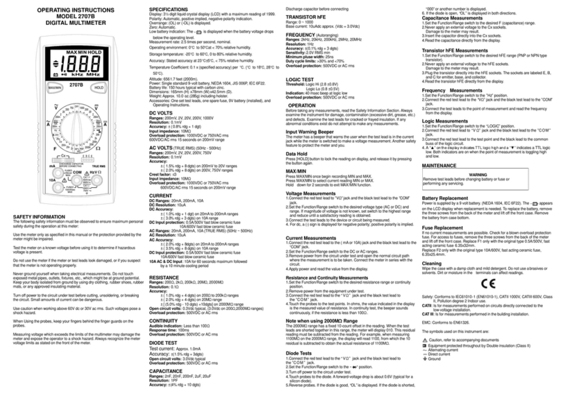 B+K precision 2707B User manual