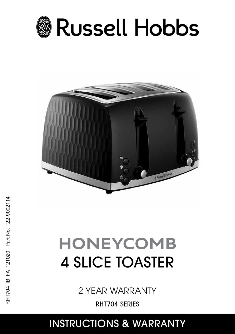 Russell Hobbs Honeycomb RHT704 Series Instructions & warranty