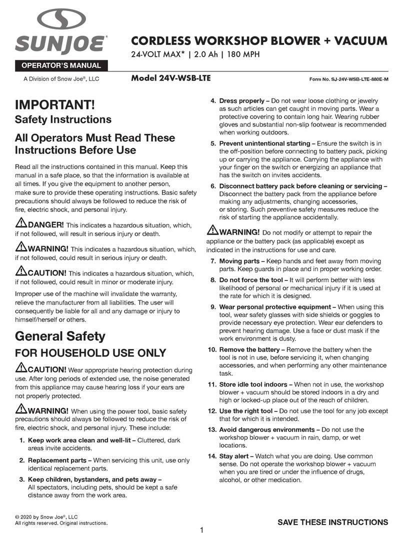 SNOWJOE SUNJOE 24V-WSB-LTE Operator's manual