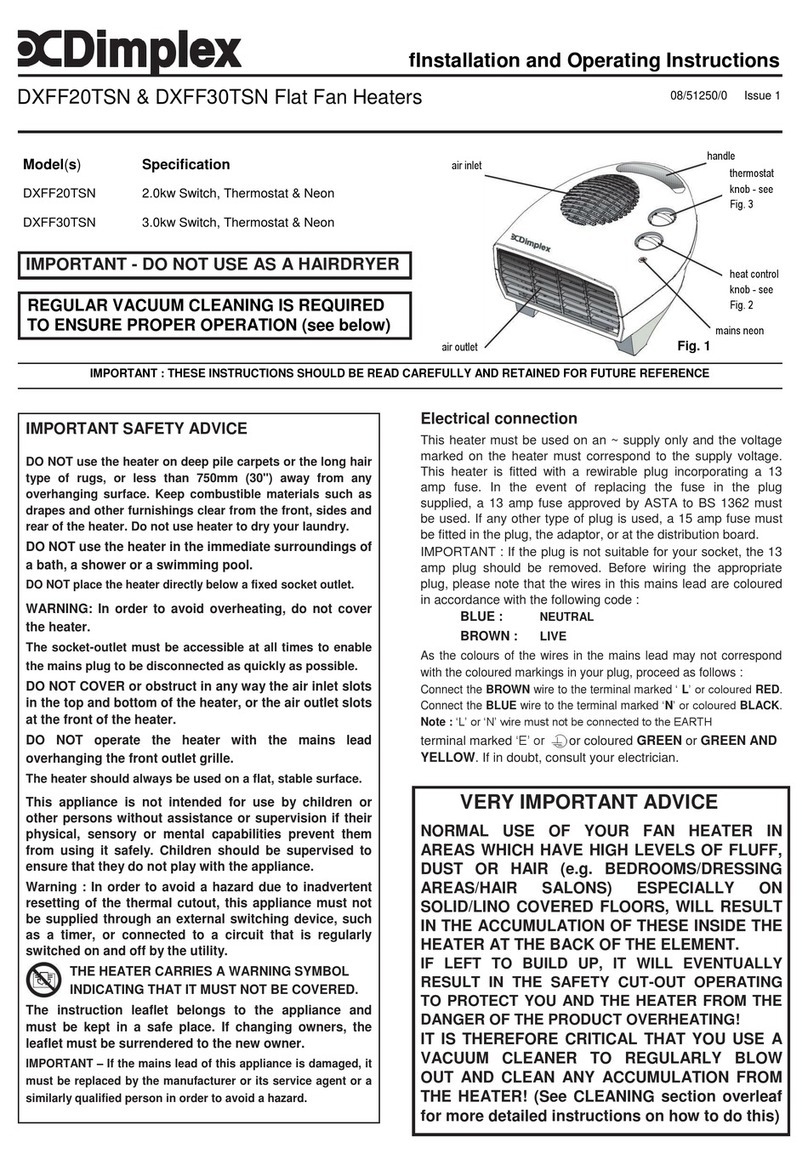 Dimplex DXFF20TSN User manual
