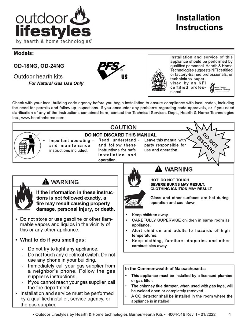 Hearth and Home Technologies outdoor lifestyles OD-18NG installation instructions