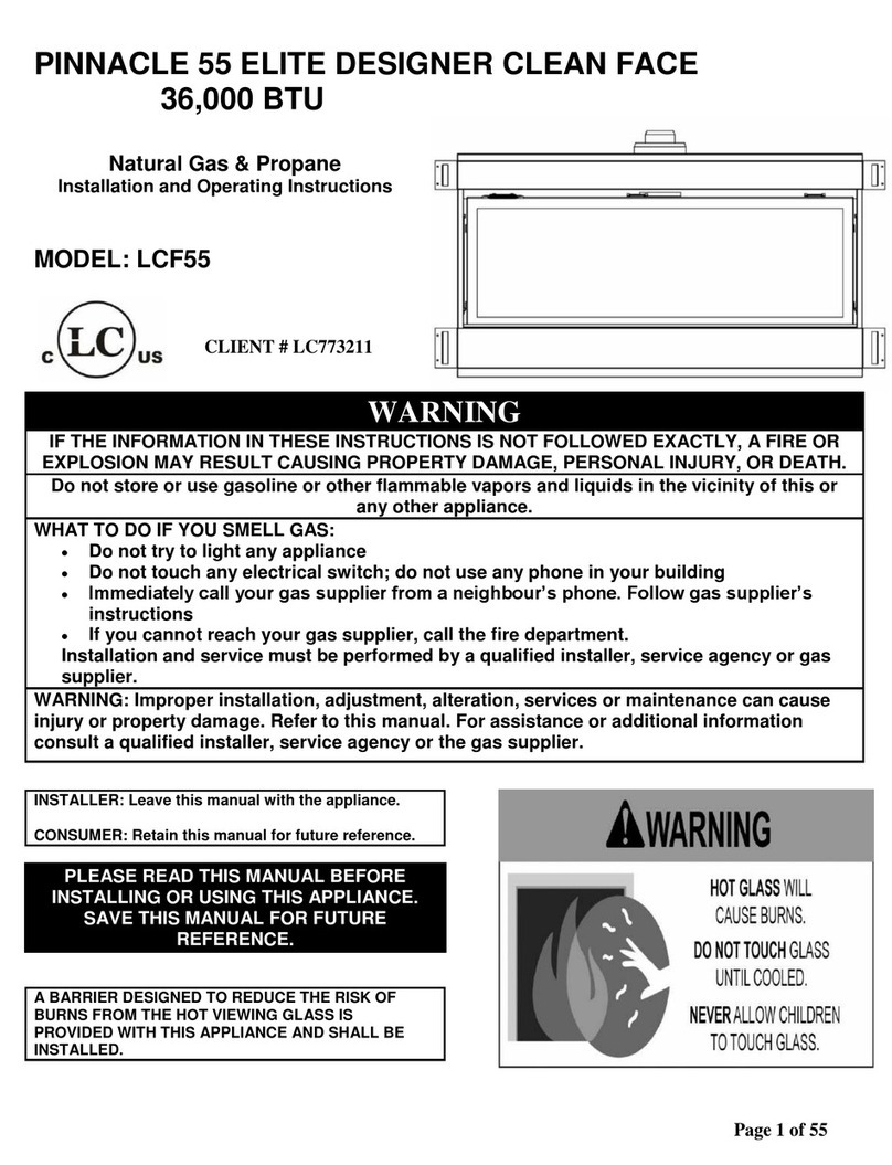 Savannah Heating PINNACLE 55 Installation and operating instructions