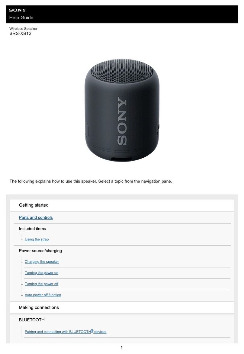 Sony SRS-XB12 Reference guide
