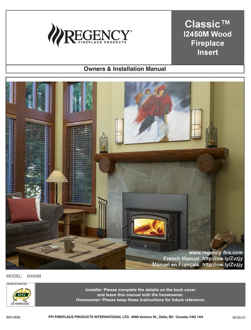 Regency Fireplace Products Classic I2450M Owners & installation manual