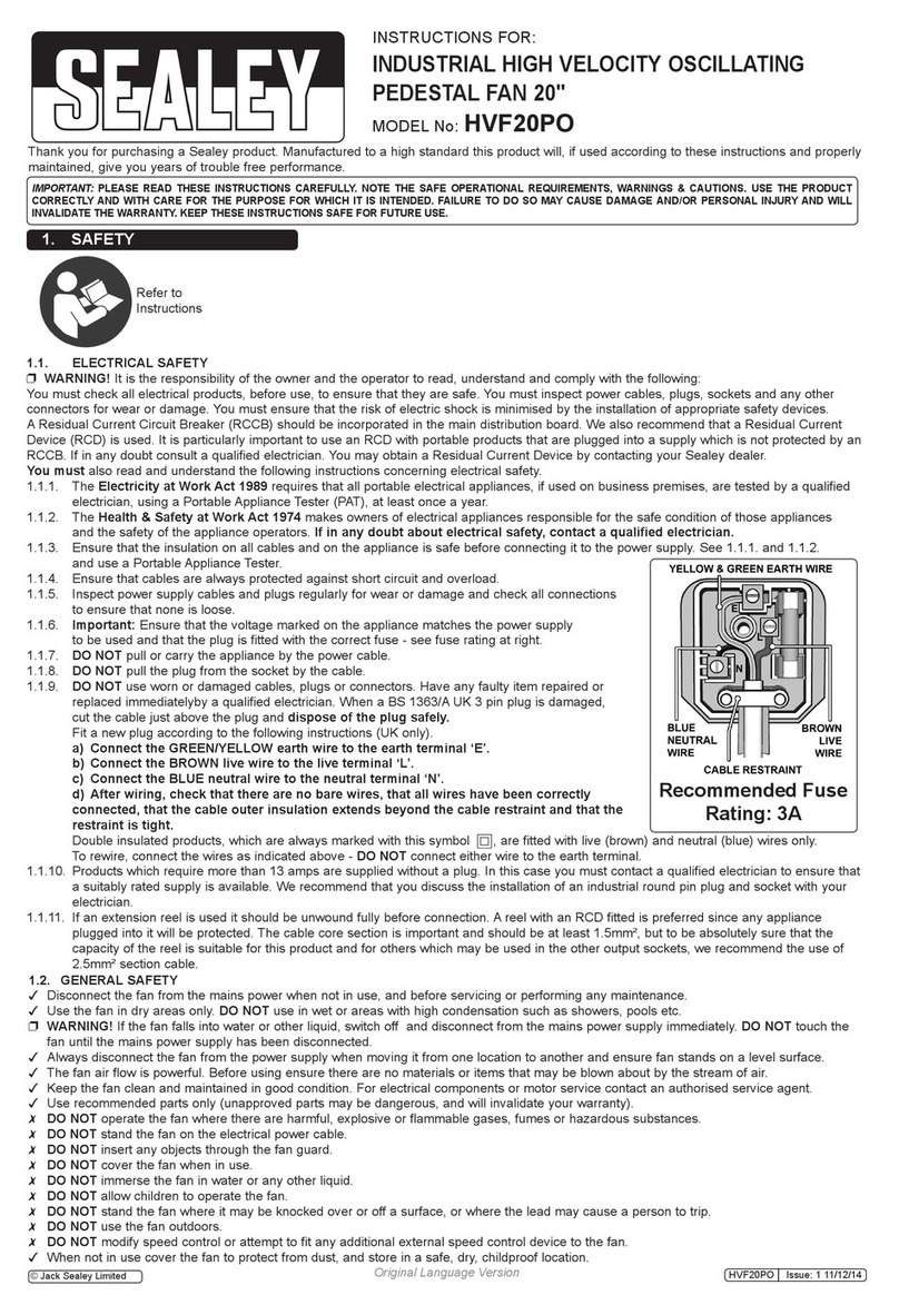 Sealey HVF20PO User manual