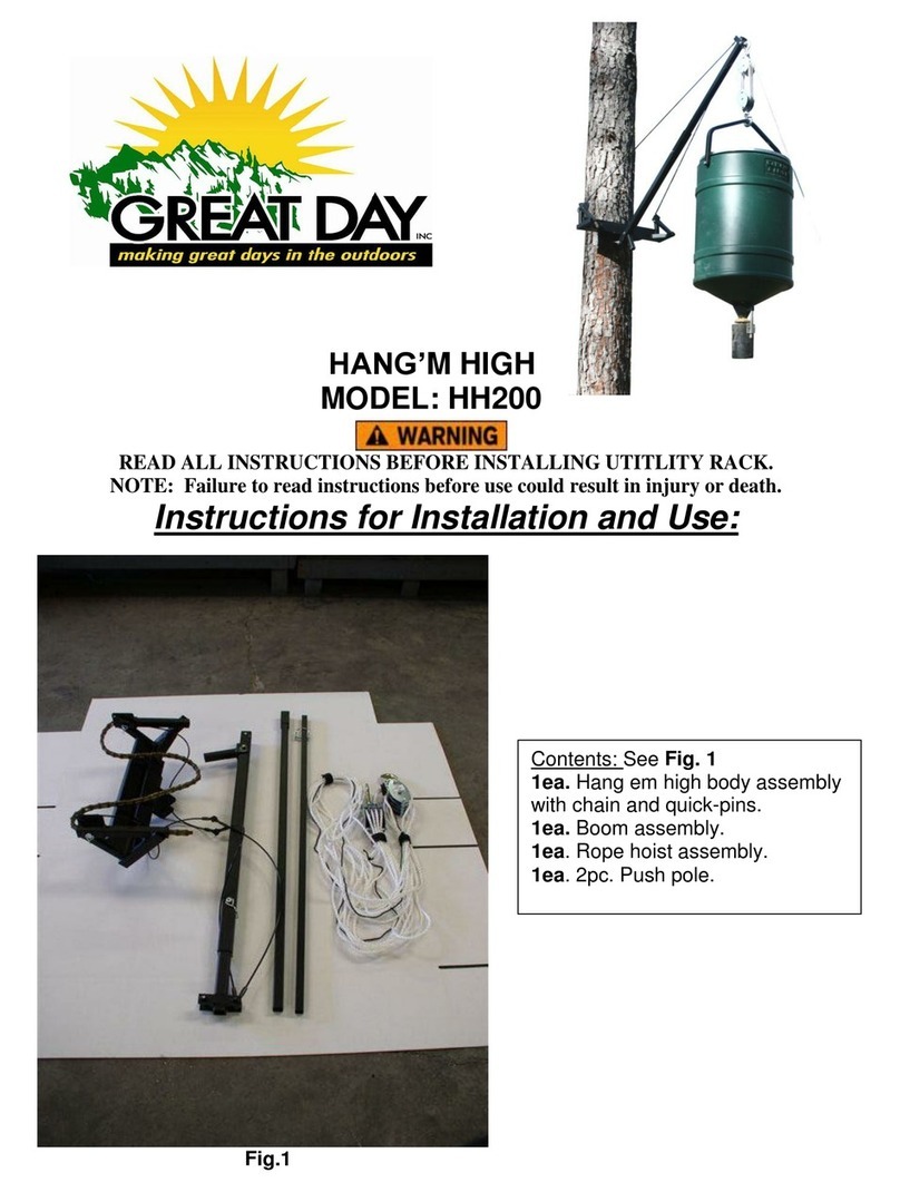Great day HANG'M HIGH HH200 Instructions for installation and use Great day HANG'M HIGH HH200 Instructions for installation and use