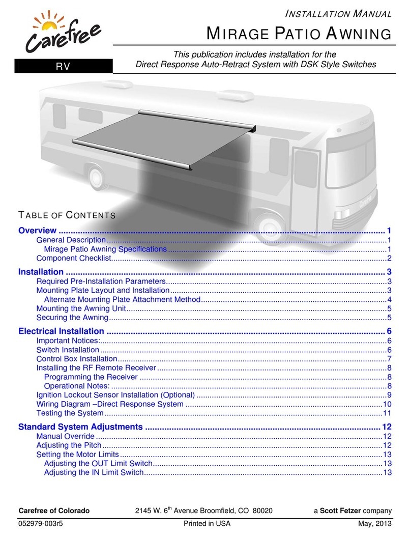 Carefree MIRAGE installation manual