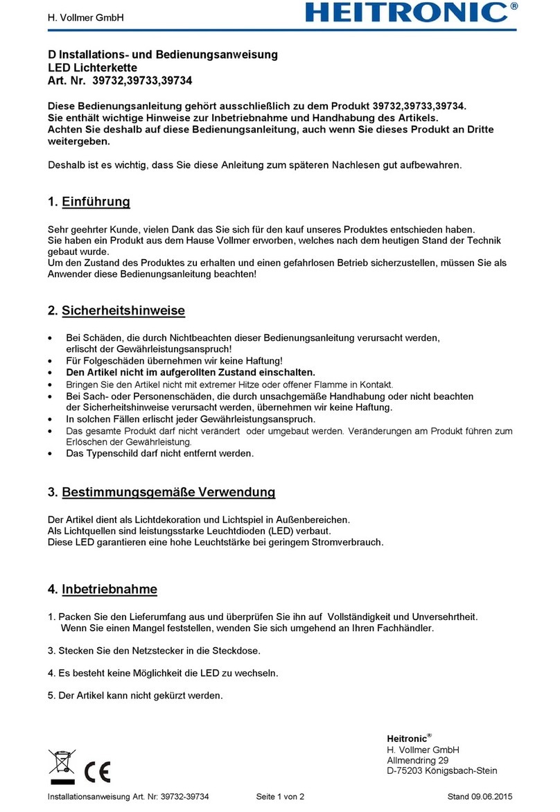 Heitronic 39732 Installation and operating instructions Heitronic 39732 Installation and operating instructions