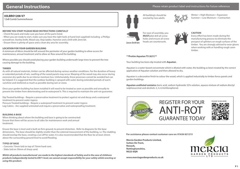 Mercia Garden Products 03LBRO1208-V7 General instructions