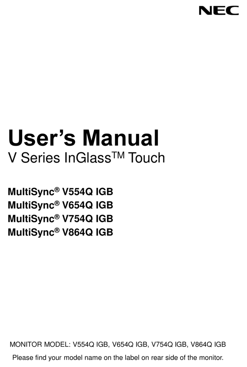 NEC MultiSync InGlass Touch V Series User manual