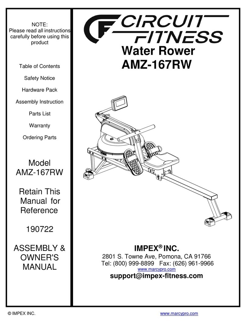 Circuit Fitness AMZ-167RW Installation and operating instructions