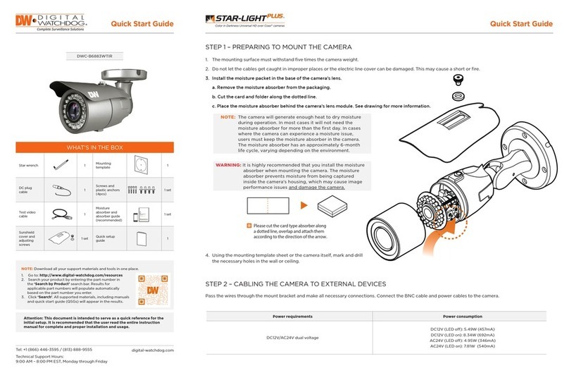 Digital Watchdog Star-light Plus DWC-B6883WTIR User manual Digital Watchdog Star-light Plus DWC-B6883WTIR User manual