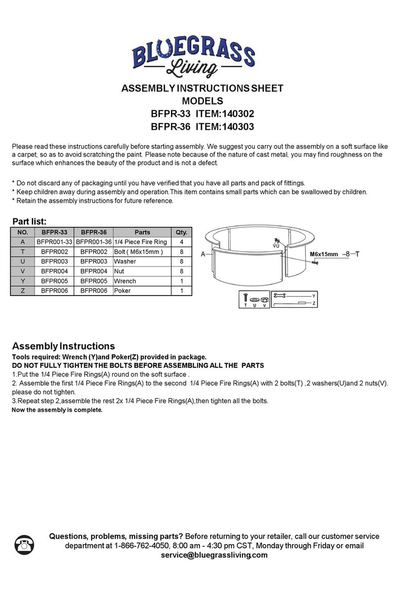 Bluegrass Living BFPR-33 user guide Bluegrass Living BFPR-33 user guide