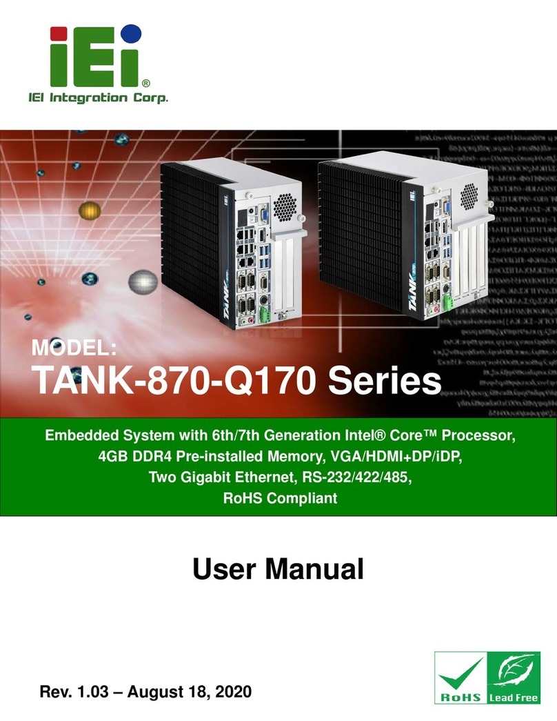 IEI Technology TANK-870-Q170 Series User manual IEI Technology TANK-870-Q170 Series User manual