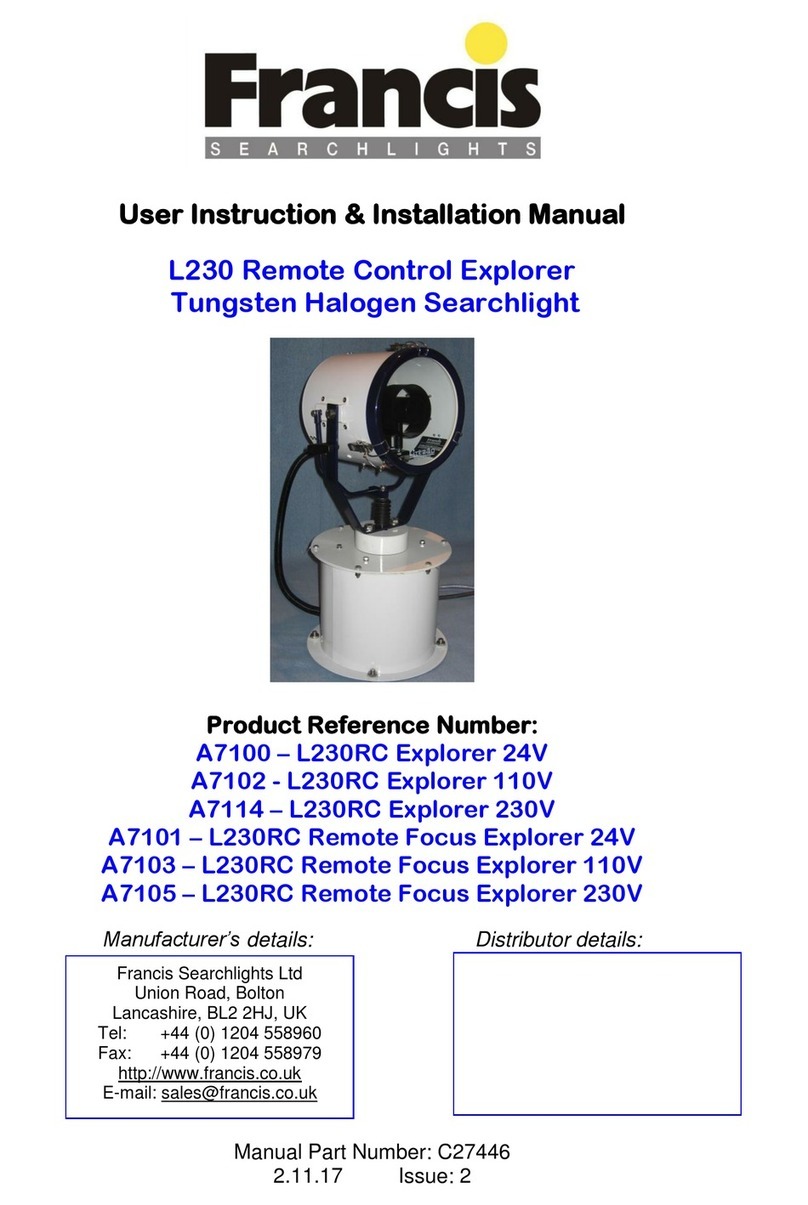 Francis Searchlights L230RC User manual