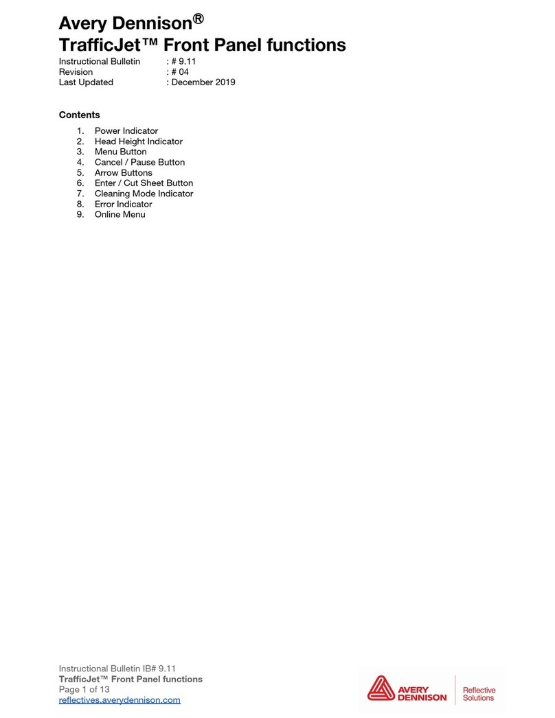 Avery Dennison TrafficJet User manual Avery Dennison TrafficJet User manual
