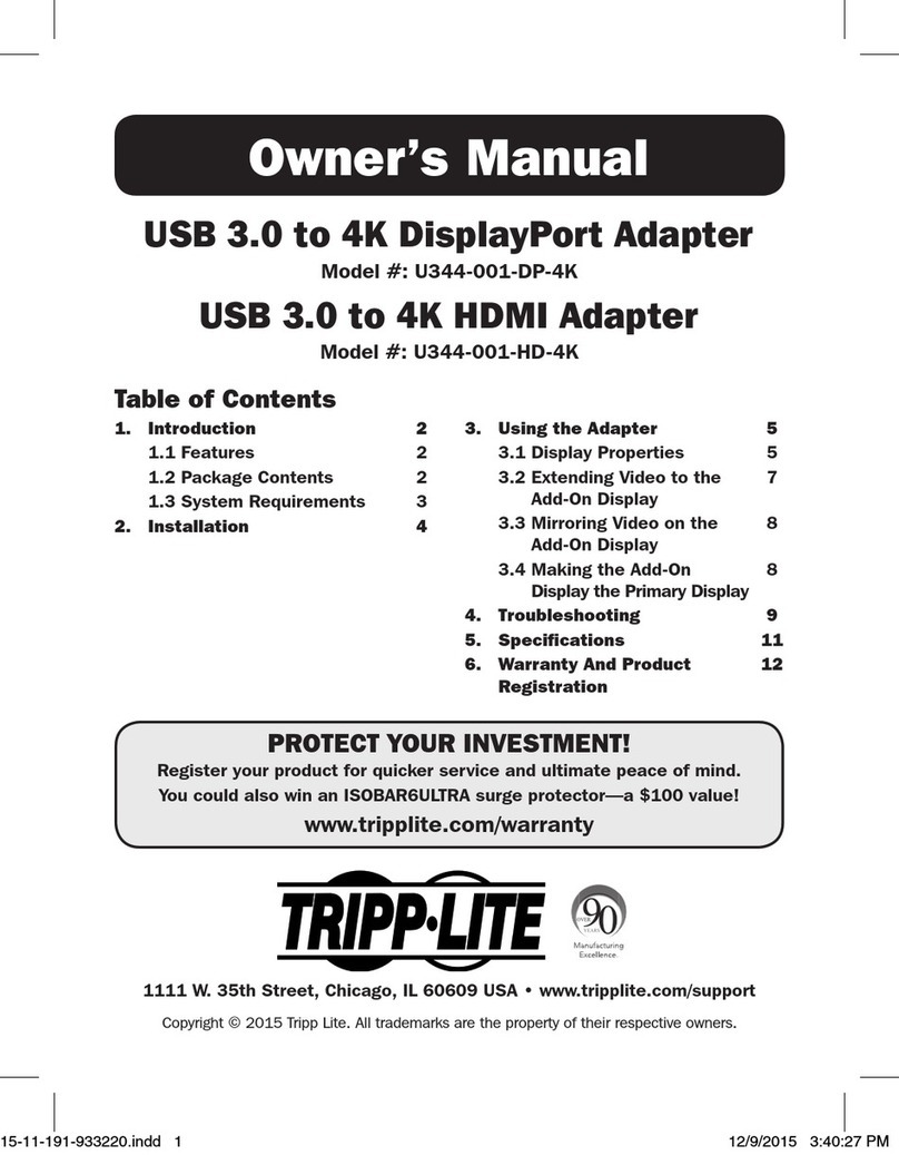 Tripp Lite U344-001-DP-4K User manual Tripp Lite U344-001-DP-4K User manual