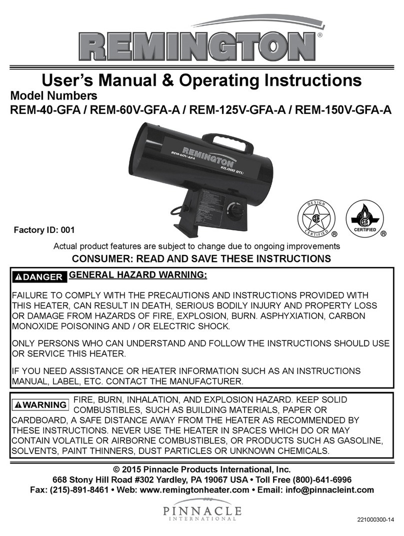 Pinnacle International Remington REM-40-GFA User's manual & operating instructions Pinnacle International Remington REM-40-GFA User's manual & operating instructions