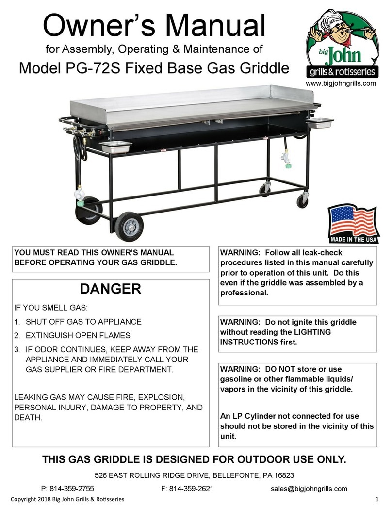 BIG JOHN PG-72S Owner's Manual for Assembly, Operating & Maintenance